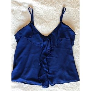 Royal blue sheer top